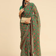 Laxmipati 6791 Poly Chiffon Green Saree