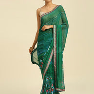 Laxmipati 6805 Poly Georgette Green Saree