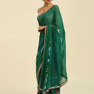 Laxmipati 6805 Poly Georgette Green Saree