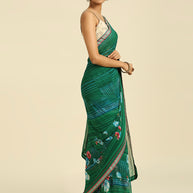 Laxmipati 6805 Poly Georgette Green Saree