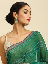 Laxmipati 6805 Poly Georgette Green Saree