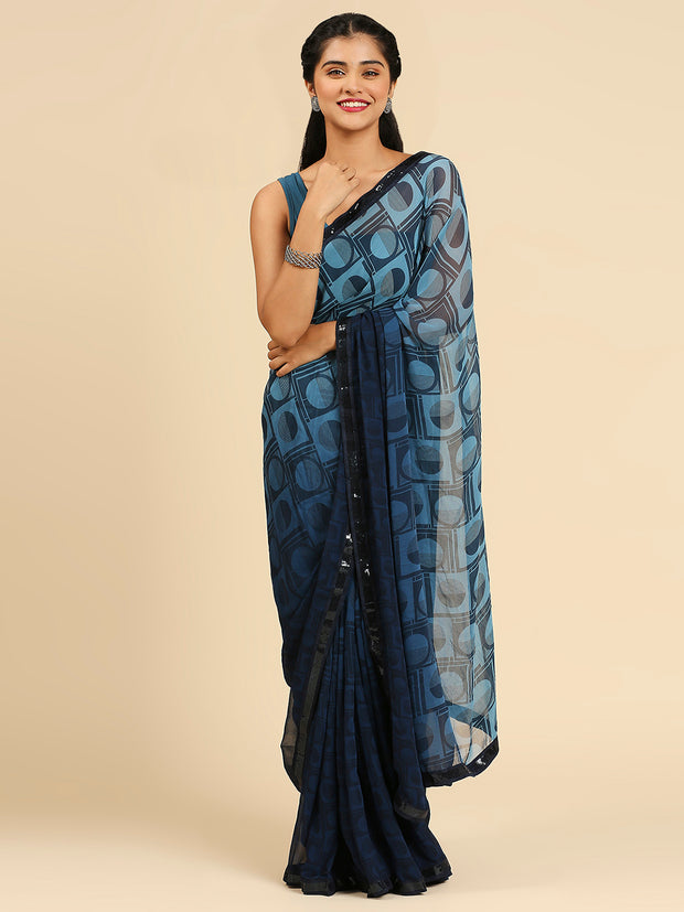 Laxmipati 6834 Poly Georgette Multicolor Saree