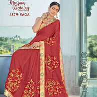 Laxmipati Bulbul 6879 Chiffon Rust Saree