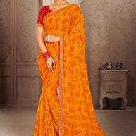 Laxmipati Chiffon Geometric Printed Saree