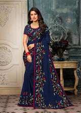 Laxmipati Rasili 7112 Chiffon Blue Saree