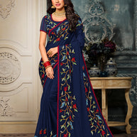 Laxmipati Rasili 7112 Chiffon Blue Saree
