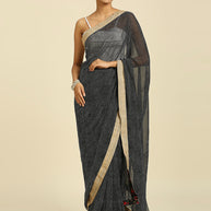 Laxmipati 7190 Poly Georgette Black Saree