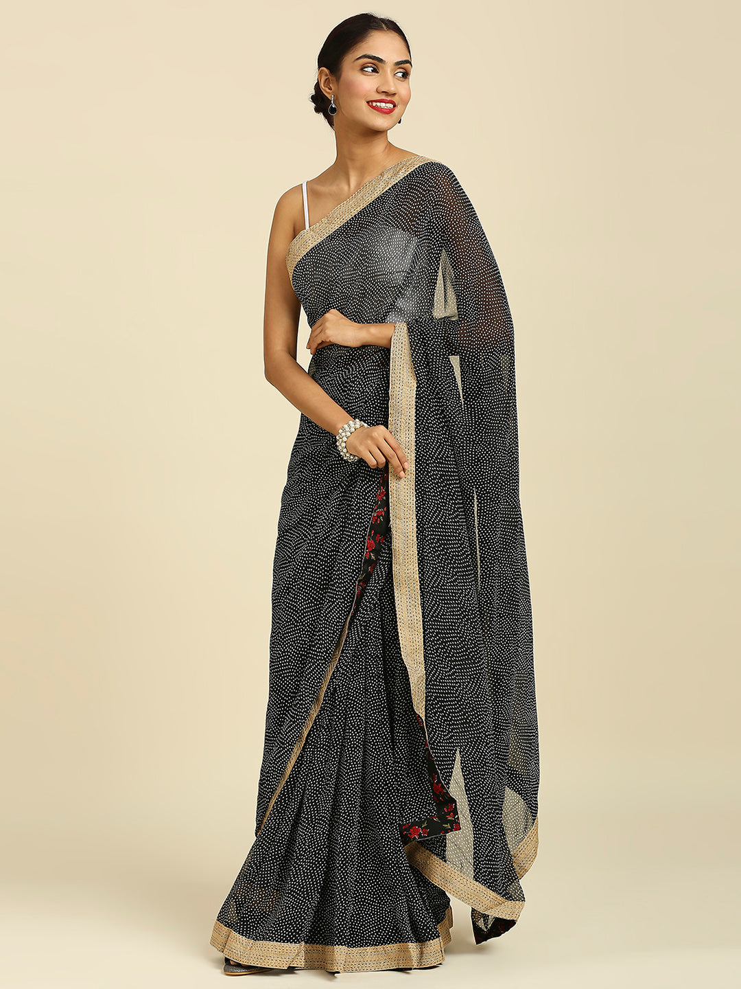 Laxmipati 7190 Poly Georgette Black Saree