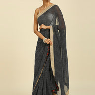 Laxmipati 7190 Poly Georgette Black Saree