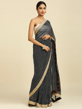 Laxmipati 7190 Poly Georgette Black Saree