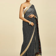 Laxmipati 7190 Poly Georgette Black Saree