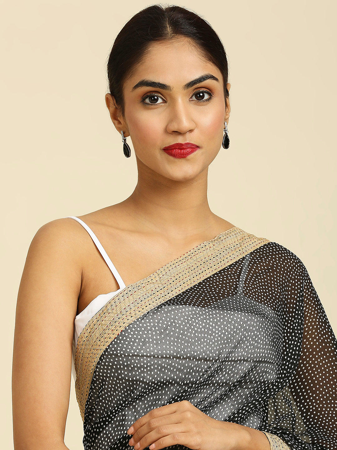 Laxmipati 7190 Poly Georgette Black Saree