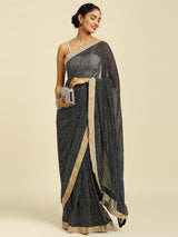 Laxmipati 7190 Poly Georgette Black Saree