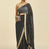 Laxmipati 7190 Poly Georgette Black Saree