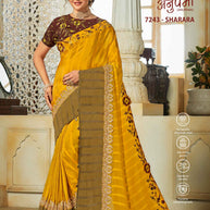 Laxmipati Bulbul 7243 Silk Yellow Saree