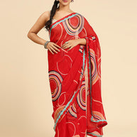 Laxmipati 7265 Poly Georgette Red Saree