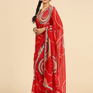 Laxmipati 7265 Poly Georgette Red Saree