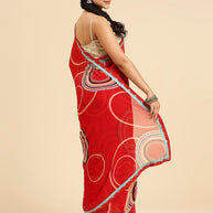 Laxmipati 7265 Poly Georgette Red Saree