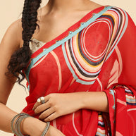 Laxmipati 7265 Poly Georgette Red Saree