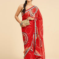Laxmipati 7265 Poly Georgette Red Saree