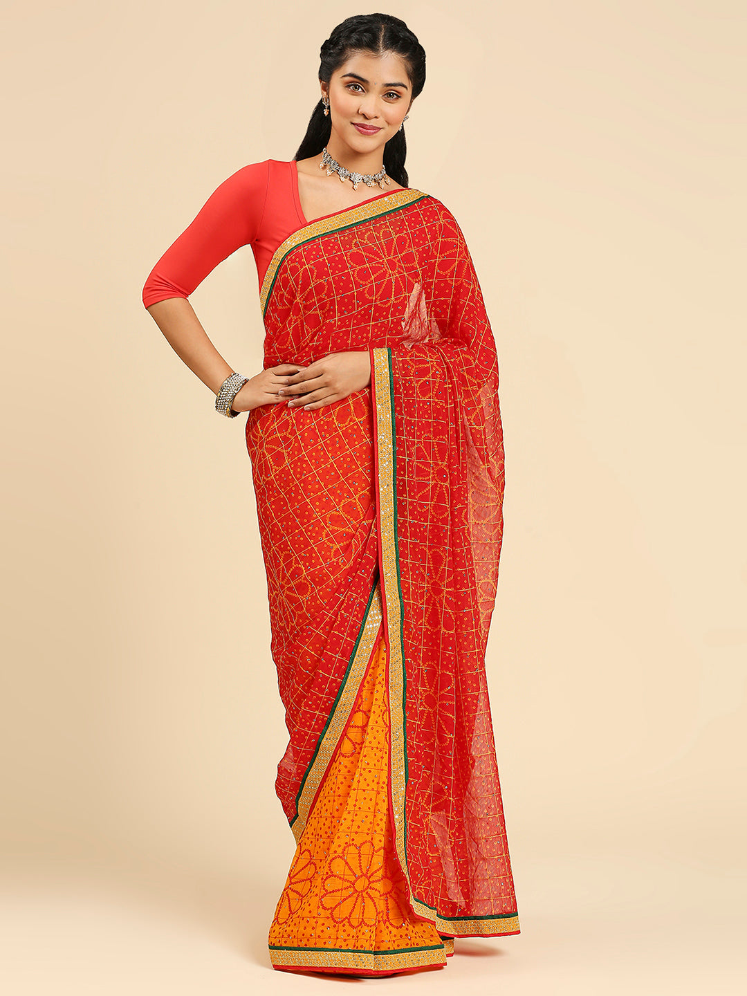 Laxmipati 7269 Poly Chiffon Multicolor Saree