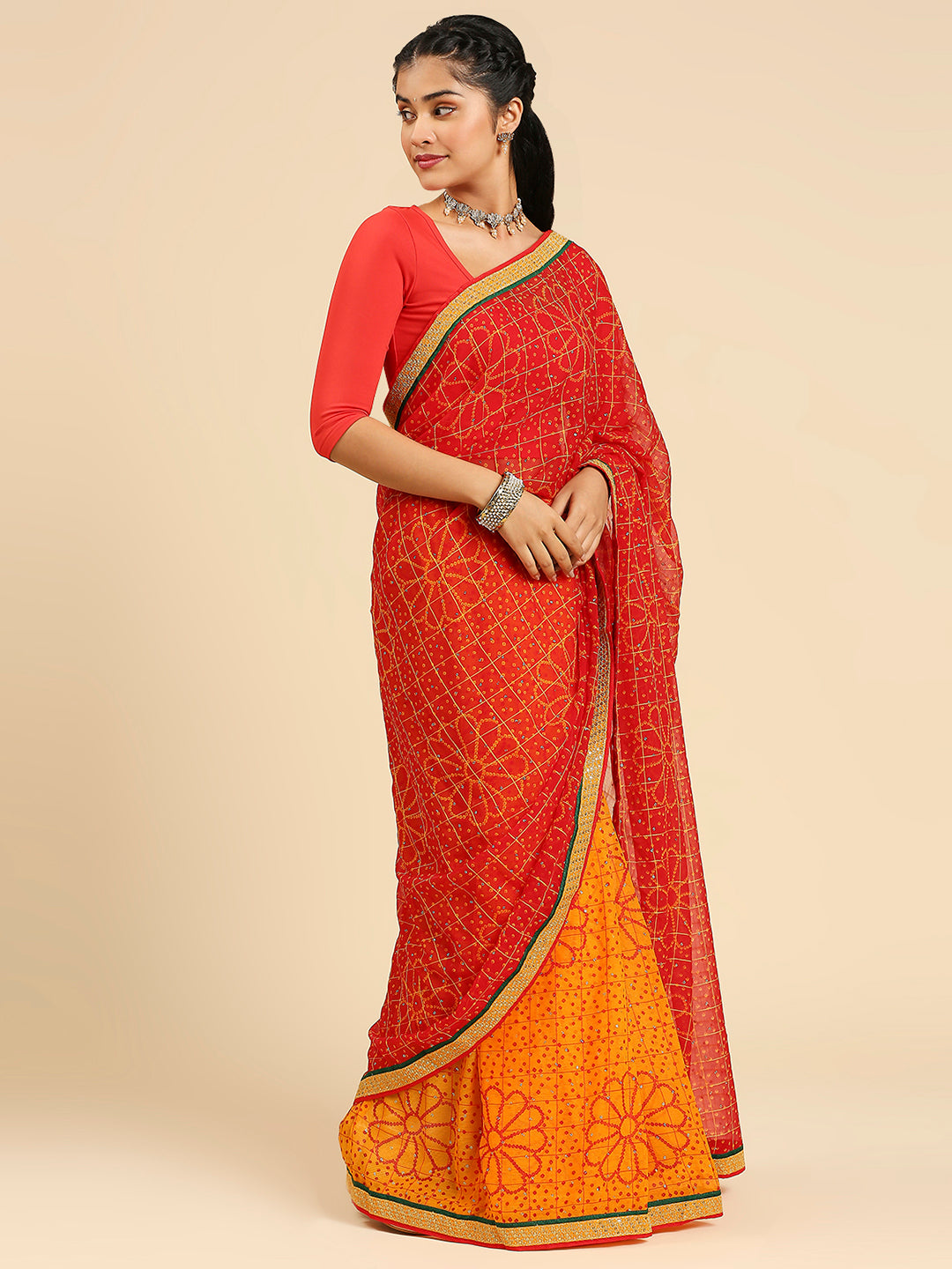 Laxmipati 7269 Poly Chiffon Multicolor Saree