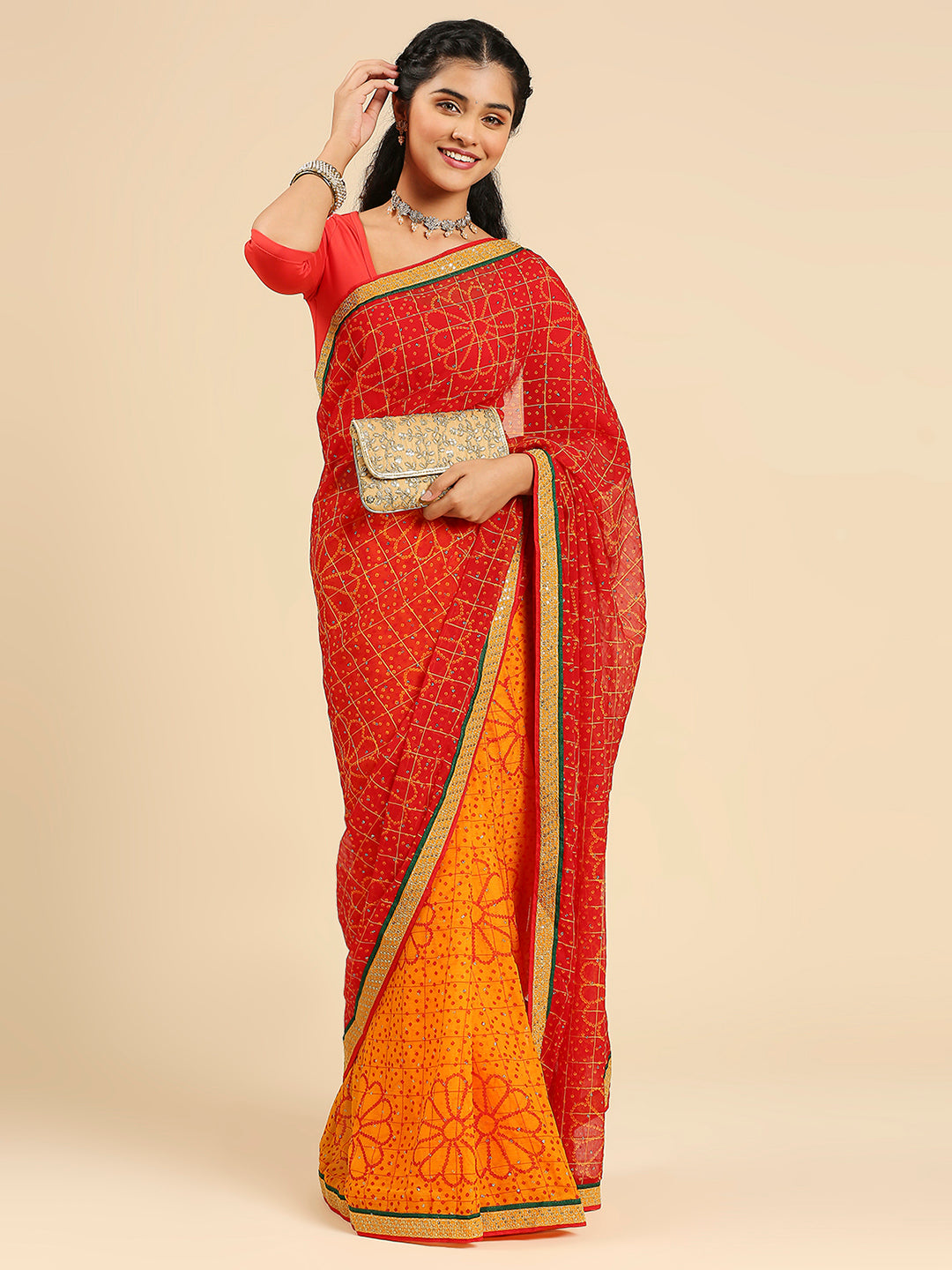 Laxmipati 7269 Poly Chiffon Multicolor Saree