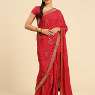 Laxmipati 7271 Poly Silk Wine Saree