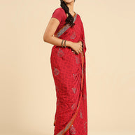 Laxmipati 7271 Poly Silk Wine Saree