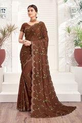 Laxmipati Rasili 7304 Chiffon Brown Saree