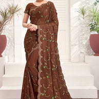 Laxmipati Rasili 7304 Chiffon Brown Saree