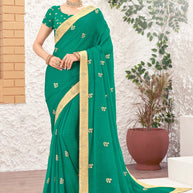 Laxmipati Rasili 7308 Chiffon Green Saree