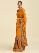 Laxmipati 7372 Poly Georgette Mustard Saree