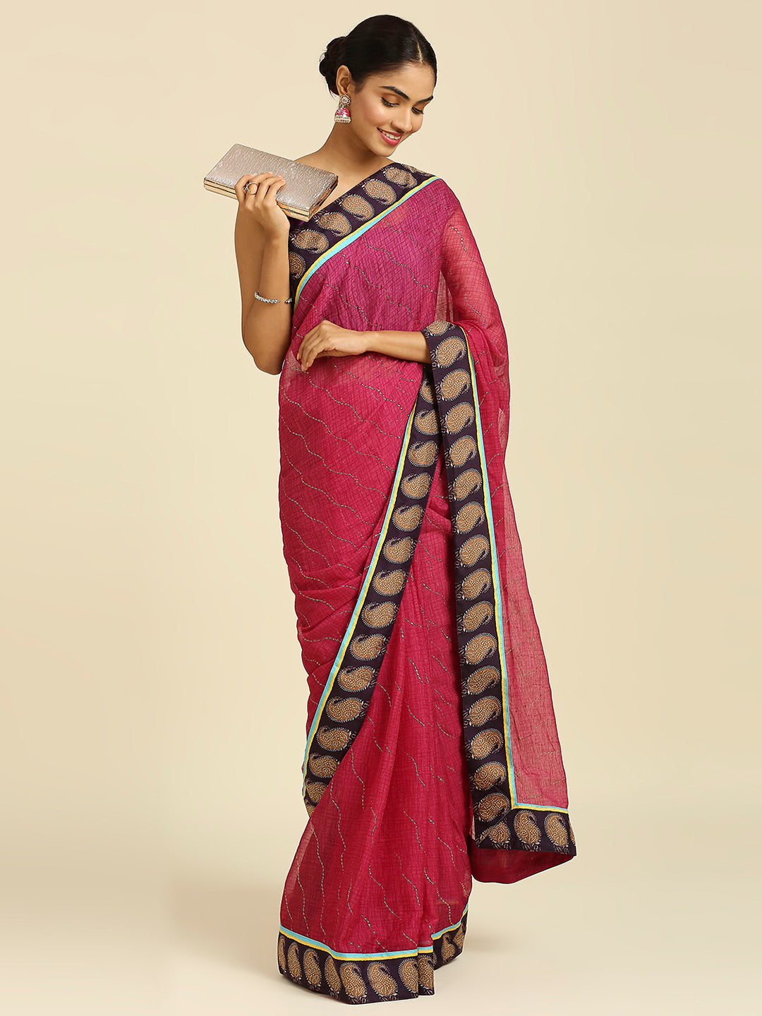 Laxmipati 7384 Poly Chiffon Wine Saree