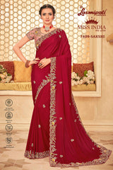 Laxmipati  Bulbul 7409 Crep Silk Maroon Saree