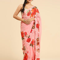 Laxmipati 7429 Poly Georgette Pink Saree