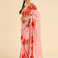 Laxmipati 7429 Poly Georgette Pink Saree