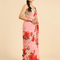 Laxmipati 7429 Poly Georgette Pink Saree