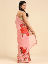 Laxmipati 7429 Poly Georgette Pink Saree