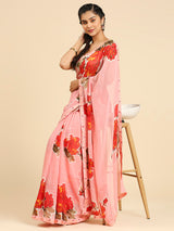 Laxmipati 7429 Poly Georgette Pink Saree