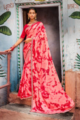 Laxmipati Rasili 7445 Chiffon Red Saree