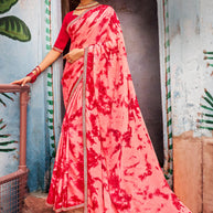 Laxmipati Rasili 7445 Chiffon Red Saree