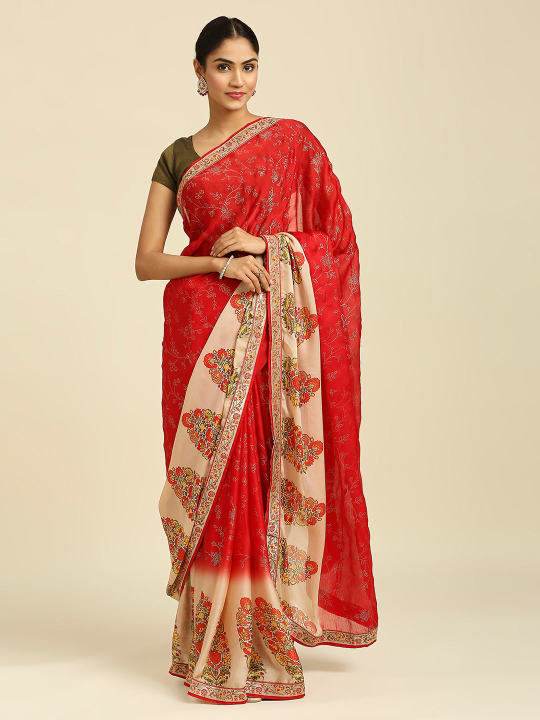 Laxmipati 7517 Poly Chiffon Red Saree