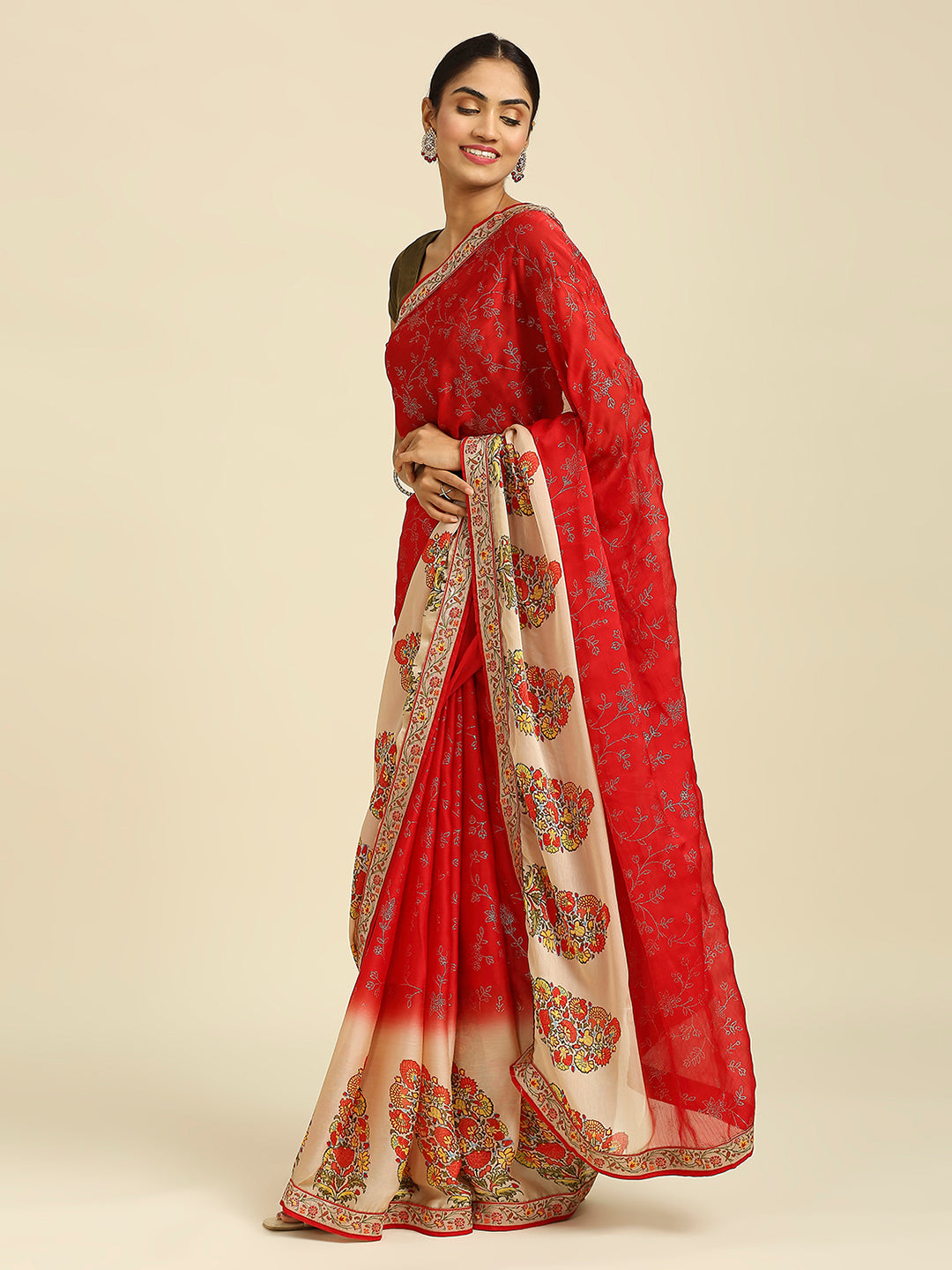 Laxmipati 7517 Poly Chiffon Red Saree