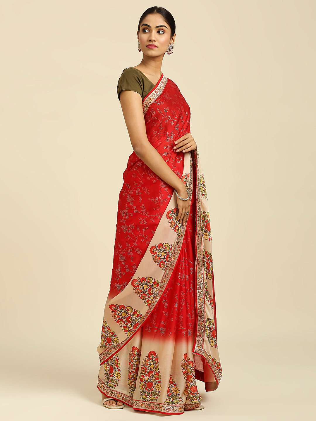 Laxmipati 7517 Poly Chiffon Red Saree