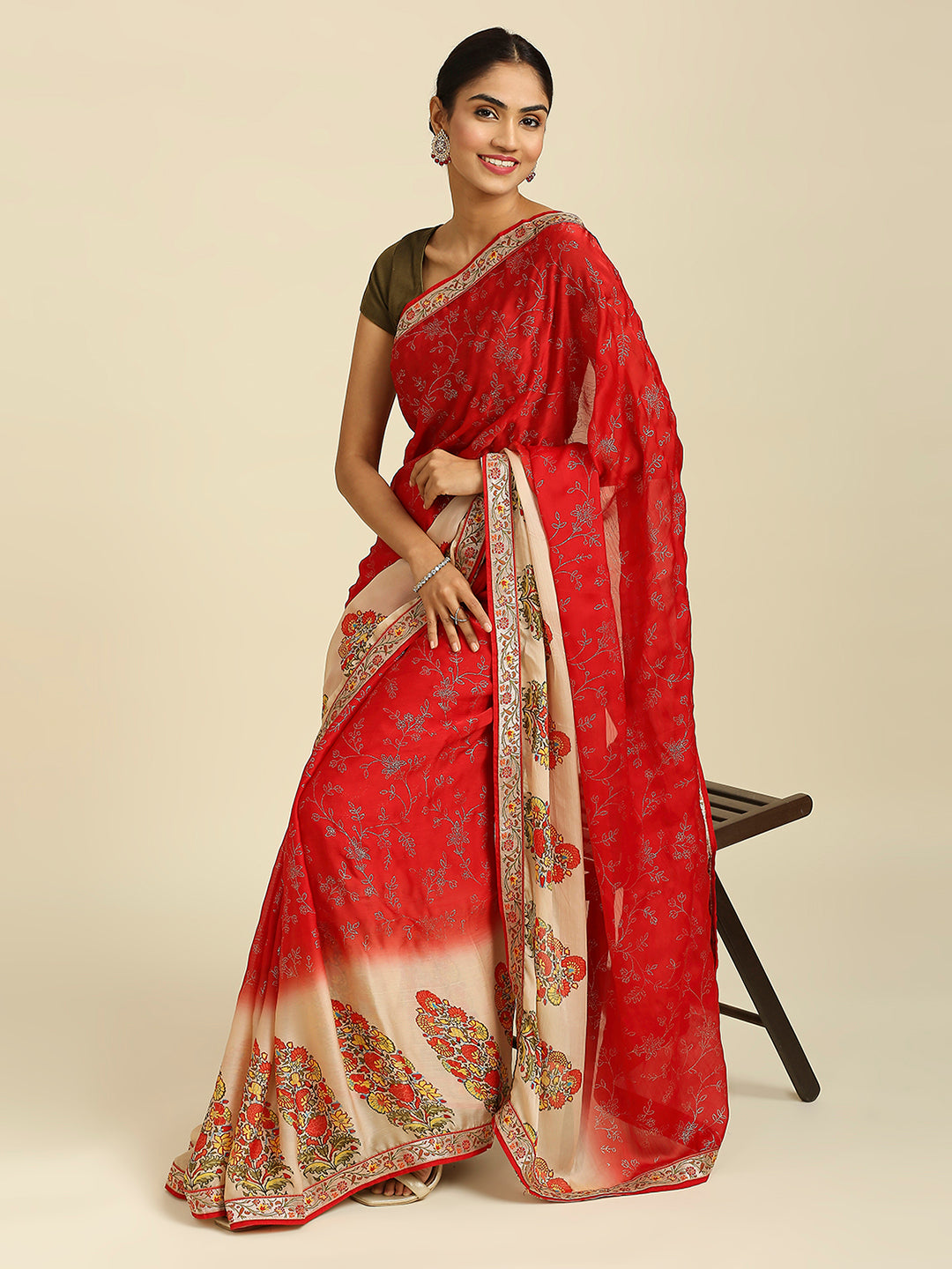 Laxmipati 7517 Poly Chiffon Red Saree