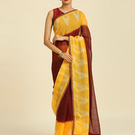 Laxmipati 7528 Poly Chiffon Yellow Saree