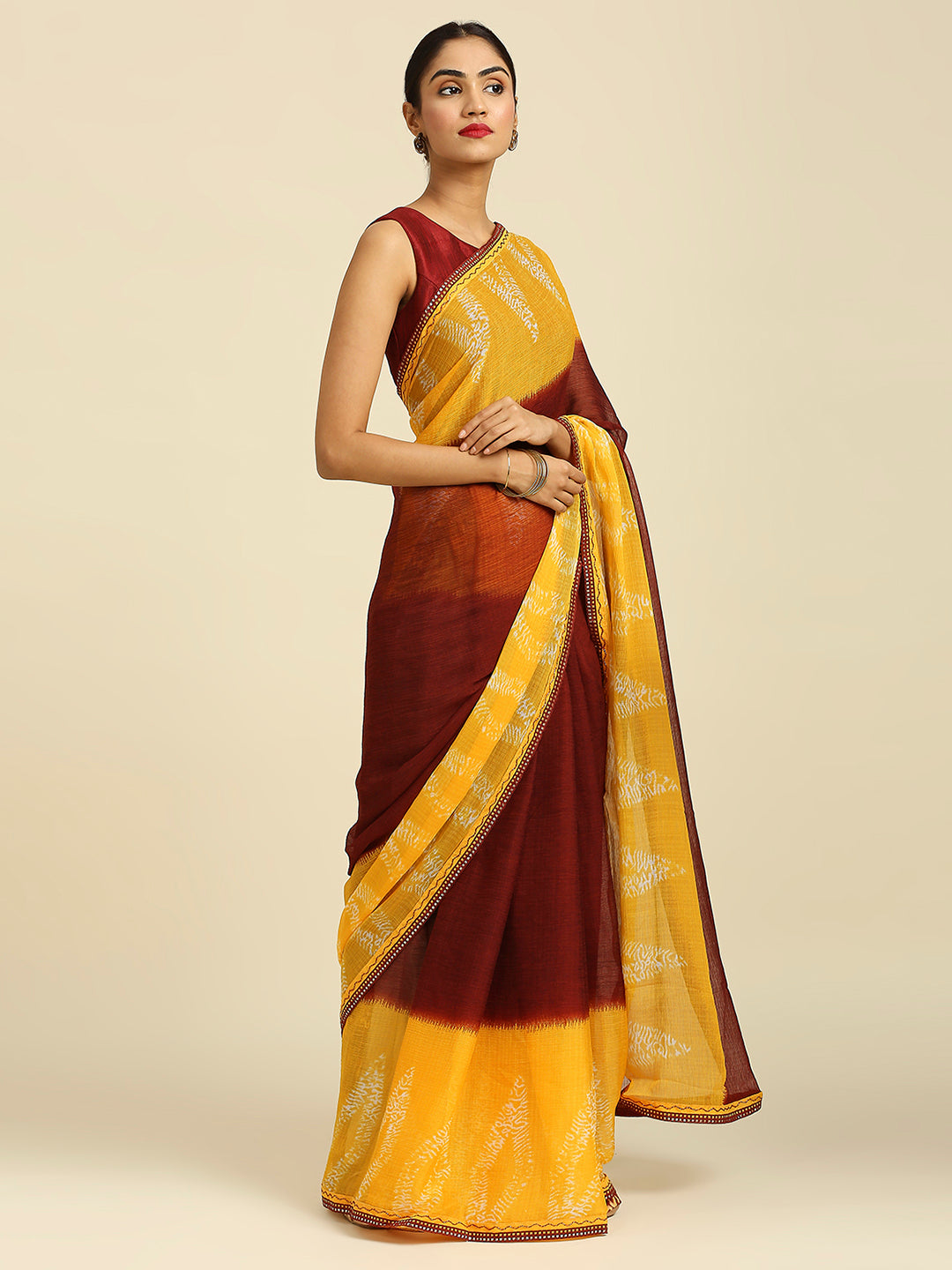 Laxmipati 7528 Poly Chiffon Yellow Saree