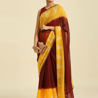 Laxmipati 7528 Poly Chiffon Yellow Saree