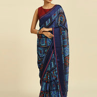 Laxmipati 7531 Poly Georgette Navy Blue Saree